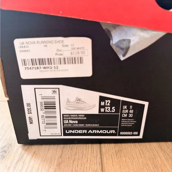 UNDER ARMOUR UA HOVR NOVA SLIPSPEED UNISEX SIZE M12/W13.5 NWB - Picture 4 of 7